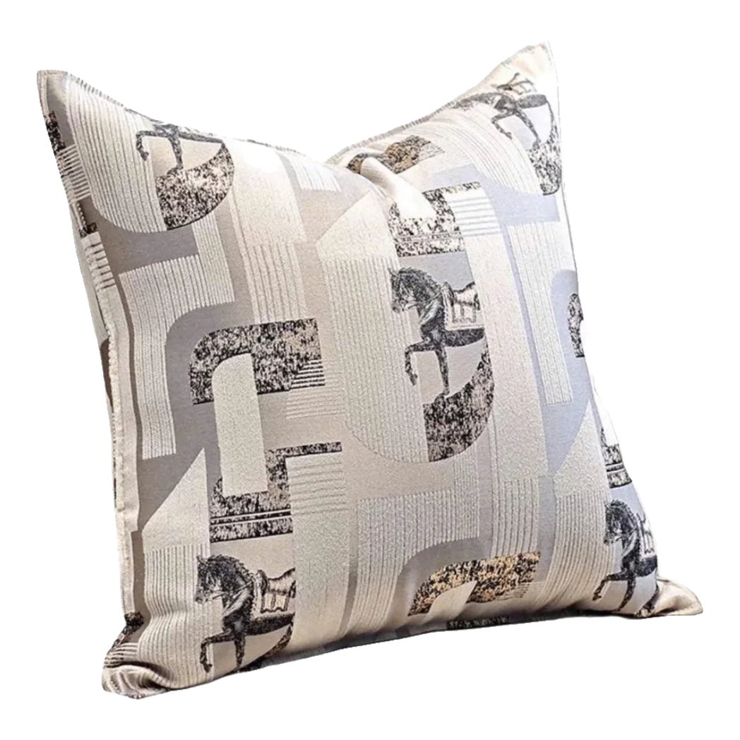 Vỏ Gối Jacquard White Silk Gallop 50x50