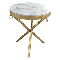 Bàn sofa marble tròn Chinoiserie Bamboo D'Or Ivory - Cậu Hai Home Decor