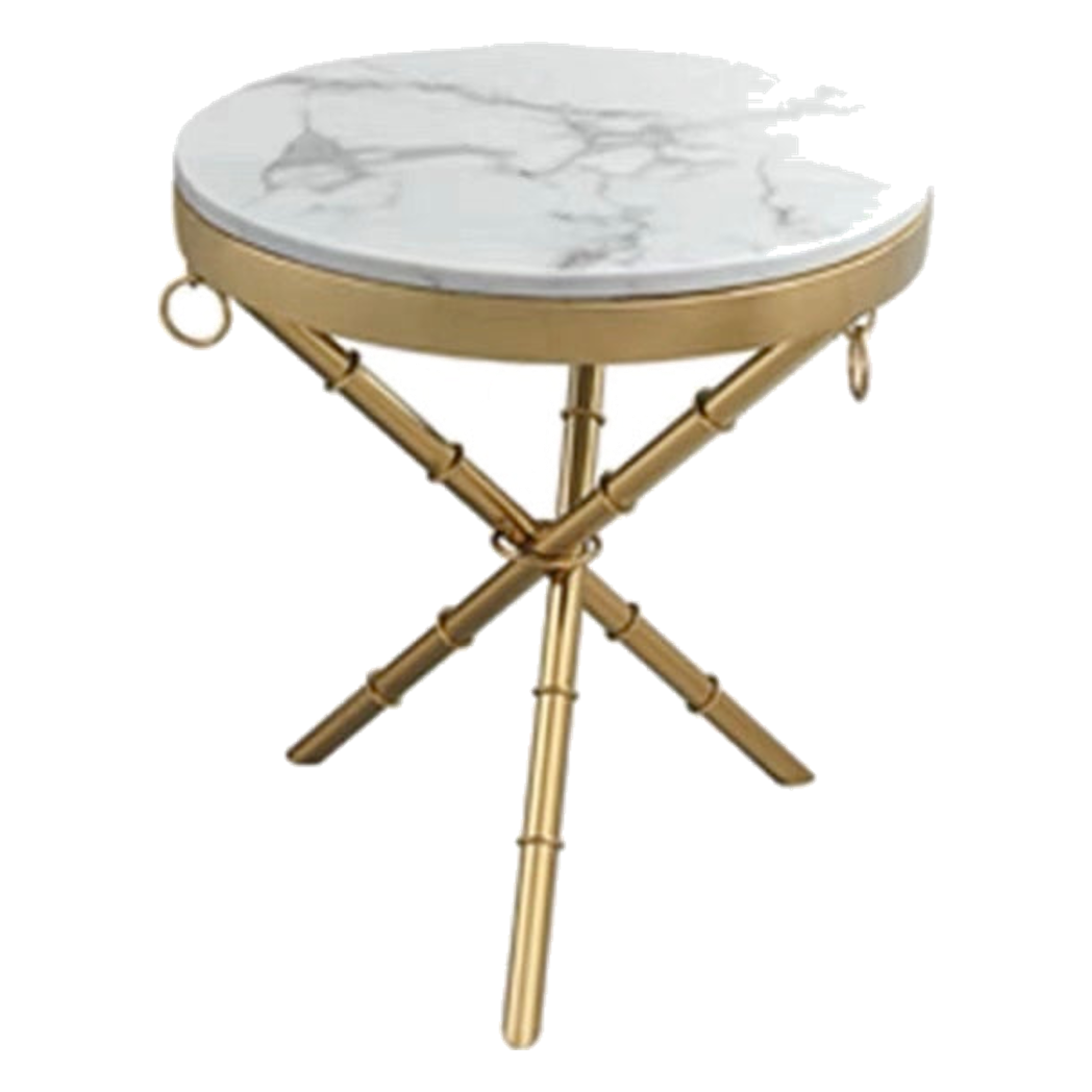 Bàn sofa marble tròn Chinoiserie Bamboo D'Or Ivory - Cậu Hai Home Decor