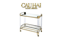 Maison Couture - Xe Đẩy Quầy Bar / Bar Cart Christian Trolley Acrylic Modernist D'Or