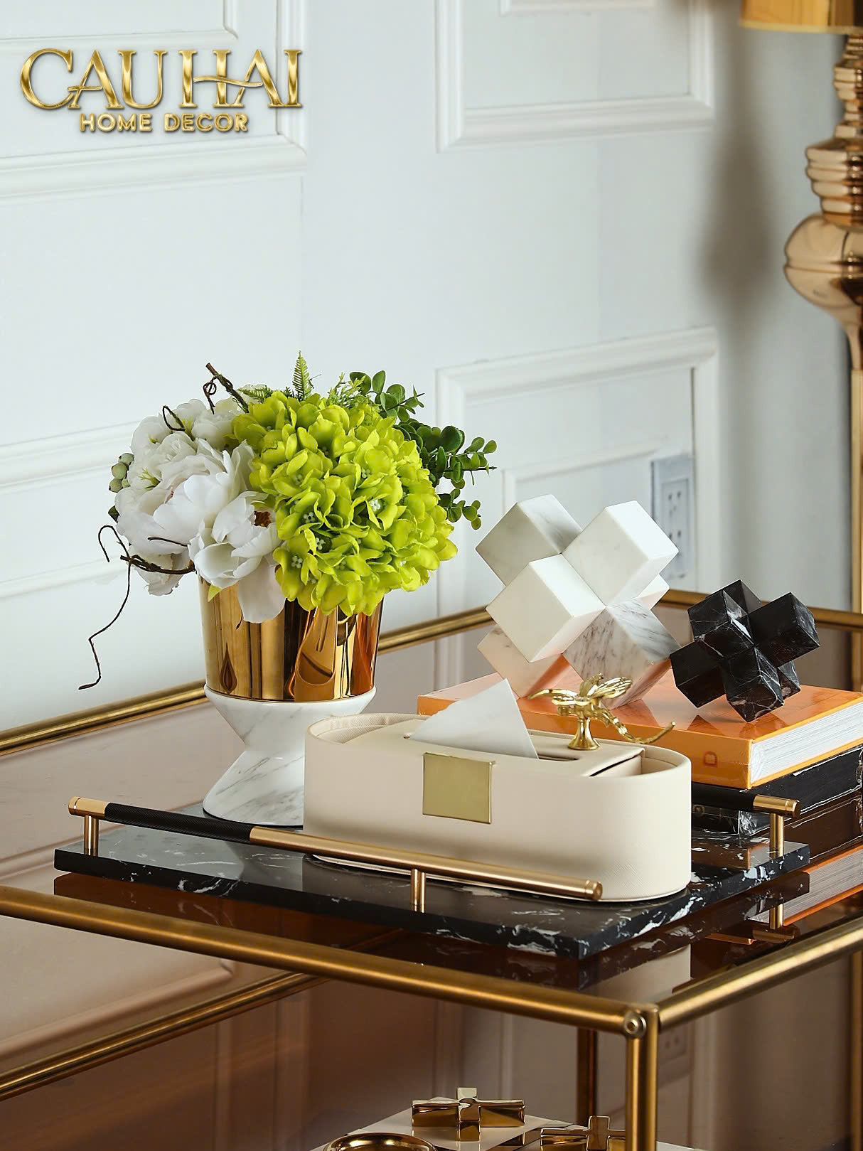 KHAY MARBLE PHANTOM – GOLDEN HANDLES 30×40-CẬU HAI HOME DECOR