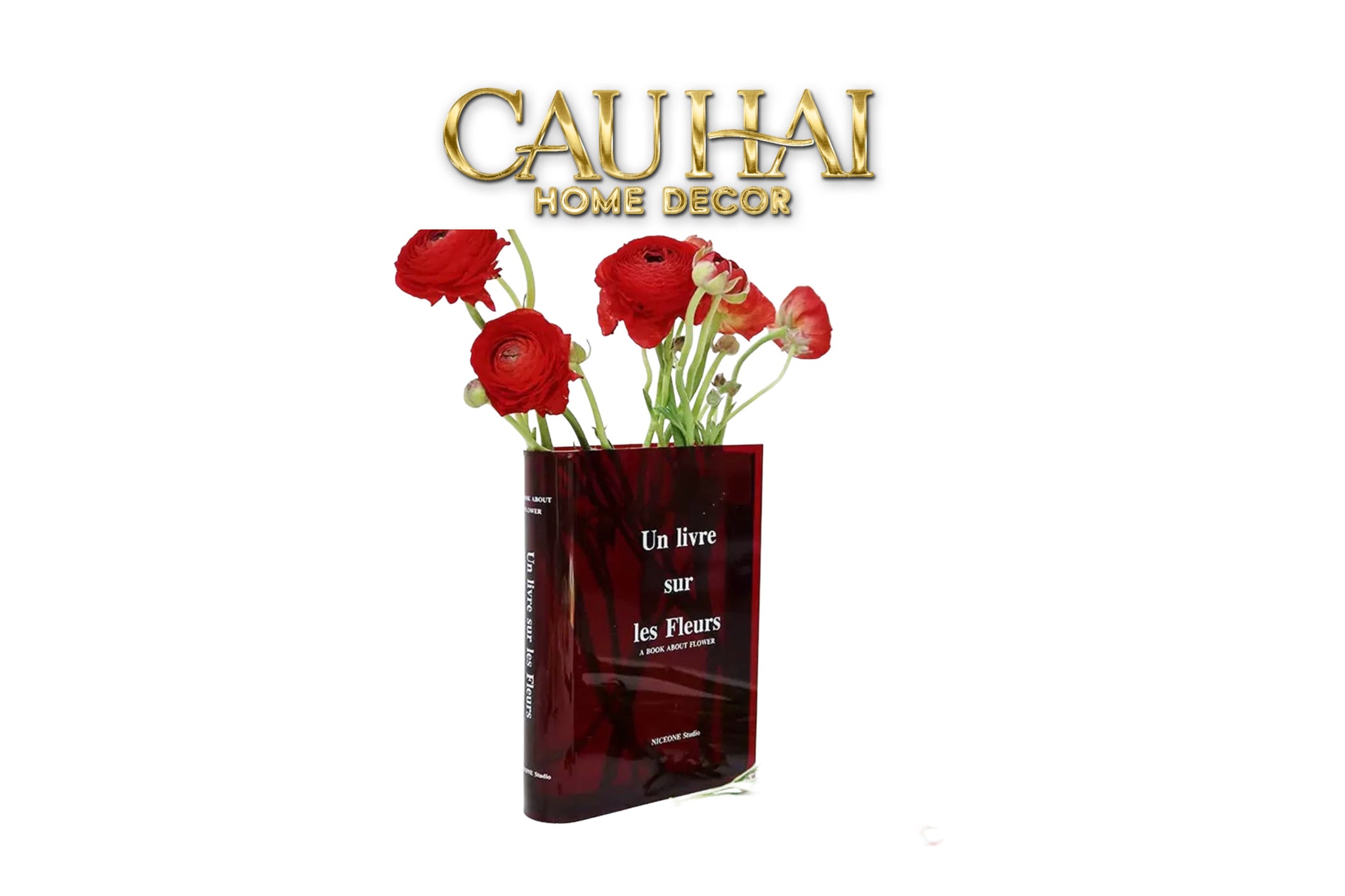 Bình Hoa Acrylic Book About Flower - CẬU HAI HOME DECOR