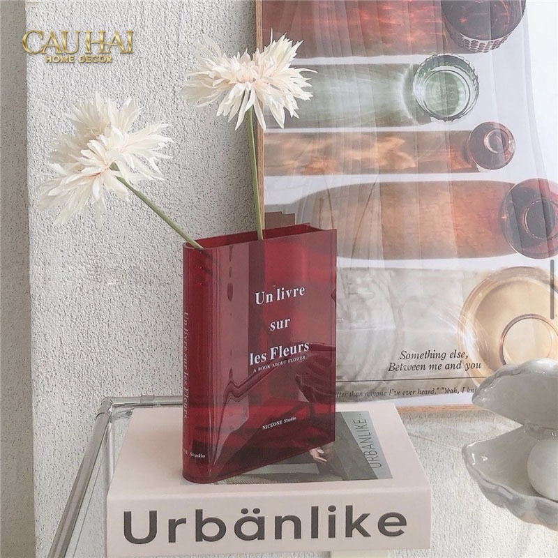 Bình Hoa Acrylic Book About Flower - CẬU HAI HOME DECOR