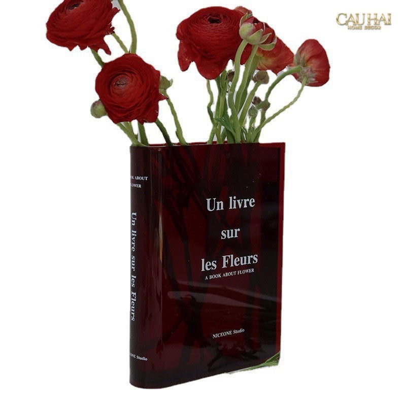 Bình Hoa Acrylic Book About Flower - CẬU HAI HOME DECOR