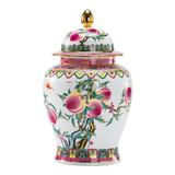 Bình Hoa Bạch Ngọc - Đào Tiên Ngự Phúc- White Jade Vase – Celestial Peach Blessing H31