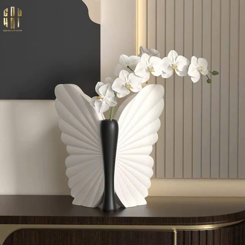Bình Hoa Butterfly Wings - Black - Angel In Bloom Ss25 - CẬU HAI HOME DECOR