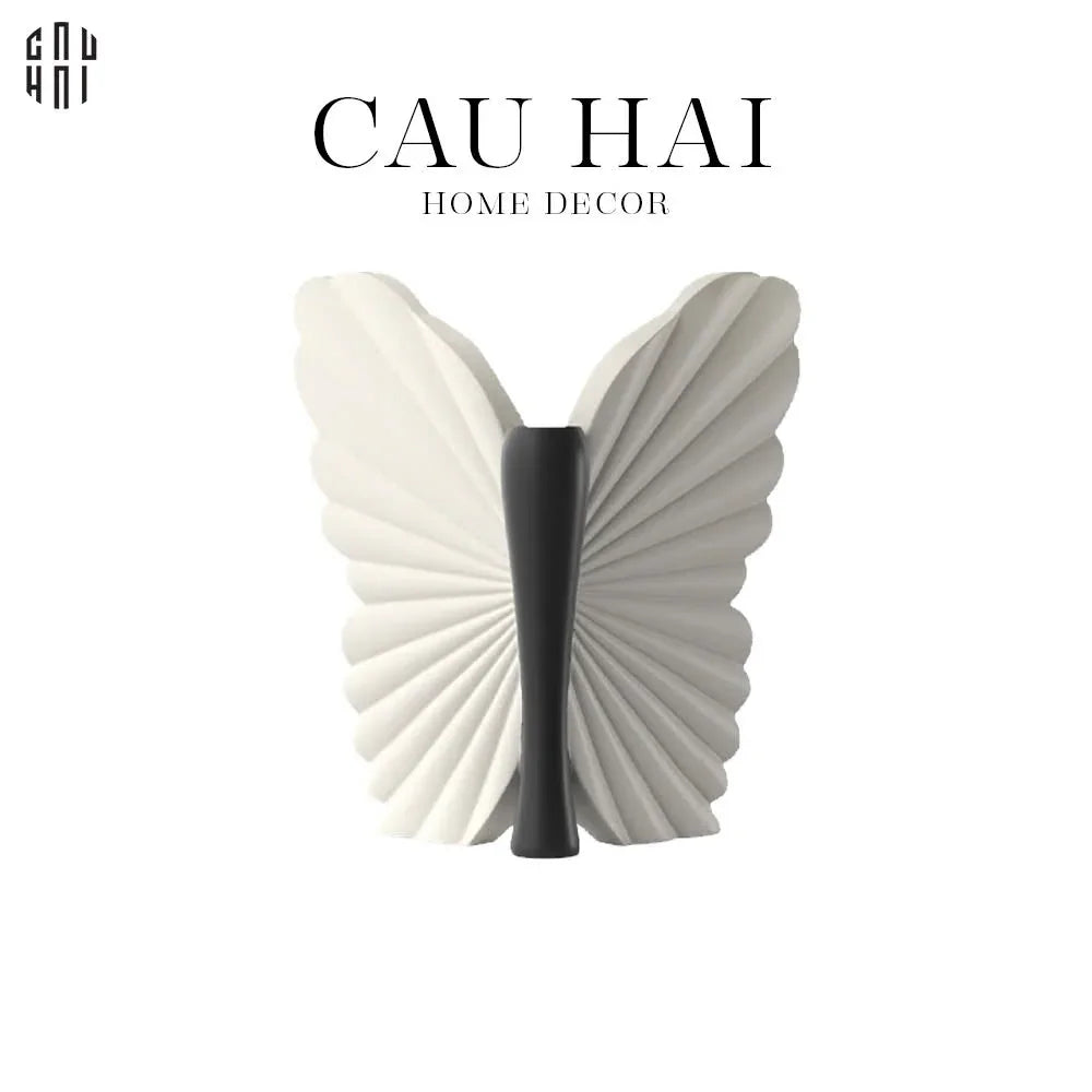 Bình Hoa Butterfly Wings - Black - Angel In Bloom Ss25 - CẬU HAI HOME DECOR