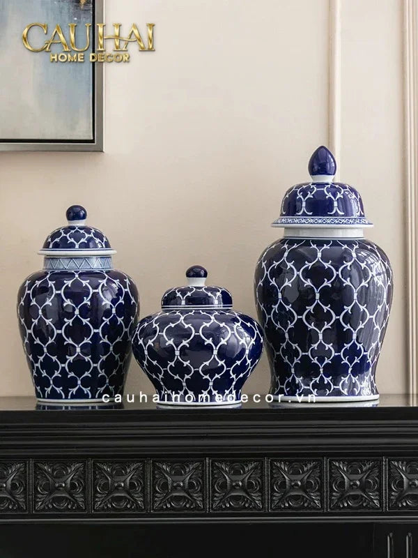 Bình Hoa Ceramic Blue Mystery-CẬU HAI HOME DECOR