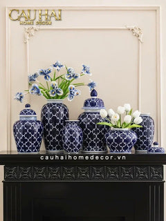 Bình Hoa Ceramic Blue Mystery-CẬU HAI HOME DECOR