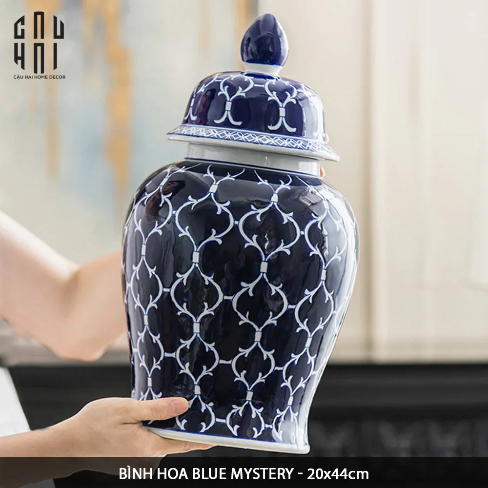 BÌNH HOA CERAMIC BLUE MYSTERY-CẬU HAI HOME DECOR