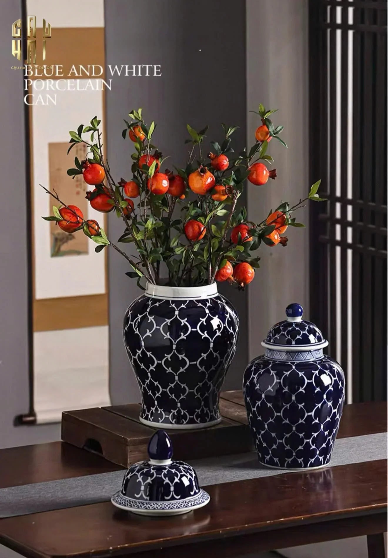 BÌNH HOA CERAMIC BLUE MYSTERY-CẬU HAI HOME DECOR