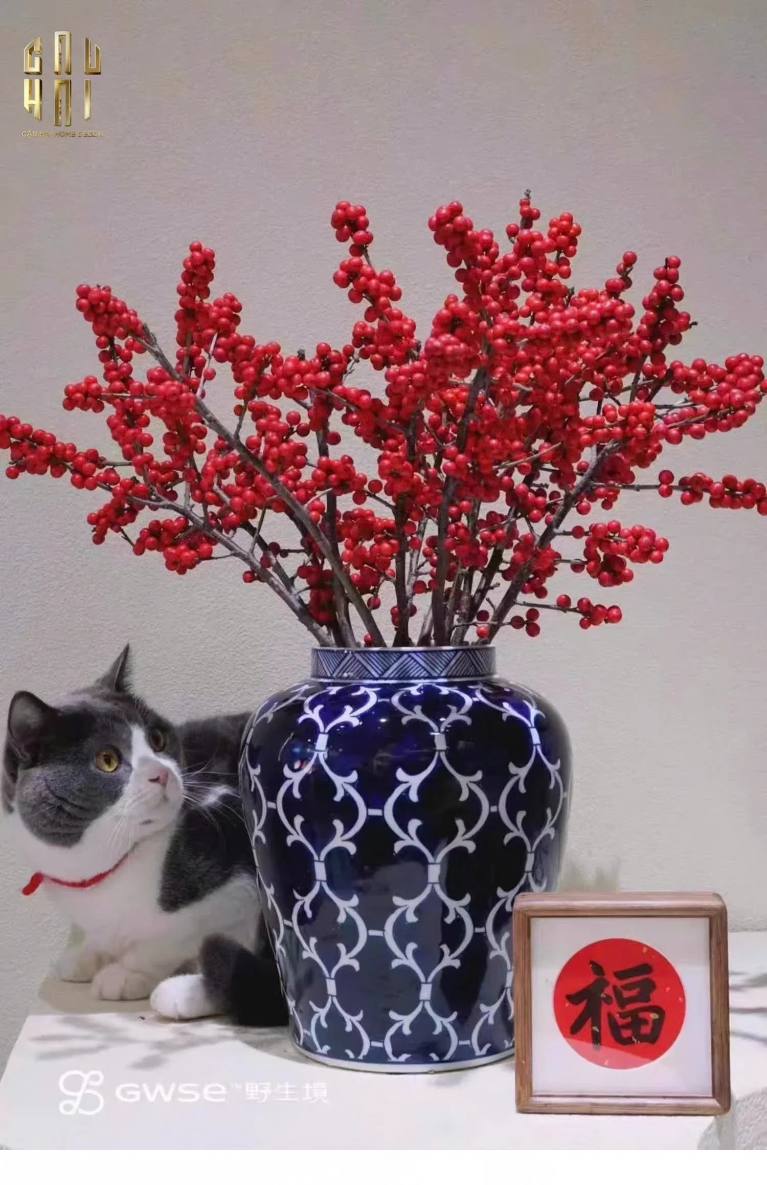 BÌNH HOA CERAMIC BLUE MYSTERY-CẬU HAI HOME DECOR