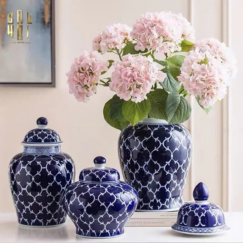 BÌNH HOA CERAMIC BLUE MYSTERY-CẬU HAI HOME DECOR