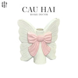 BÌNH HOA CERAMIC PINKY TIE SS25 - BLANC-CẬU HAI HOME DECOR