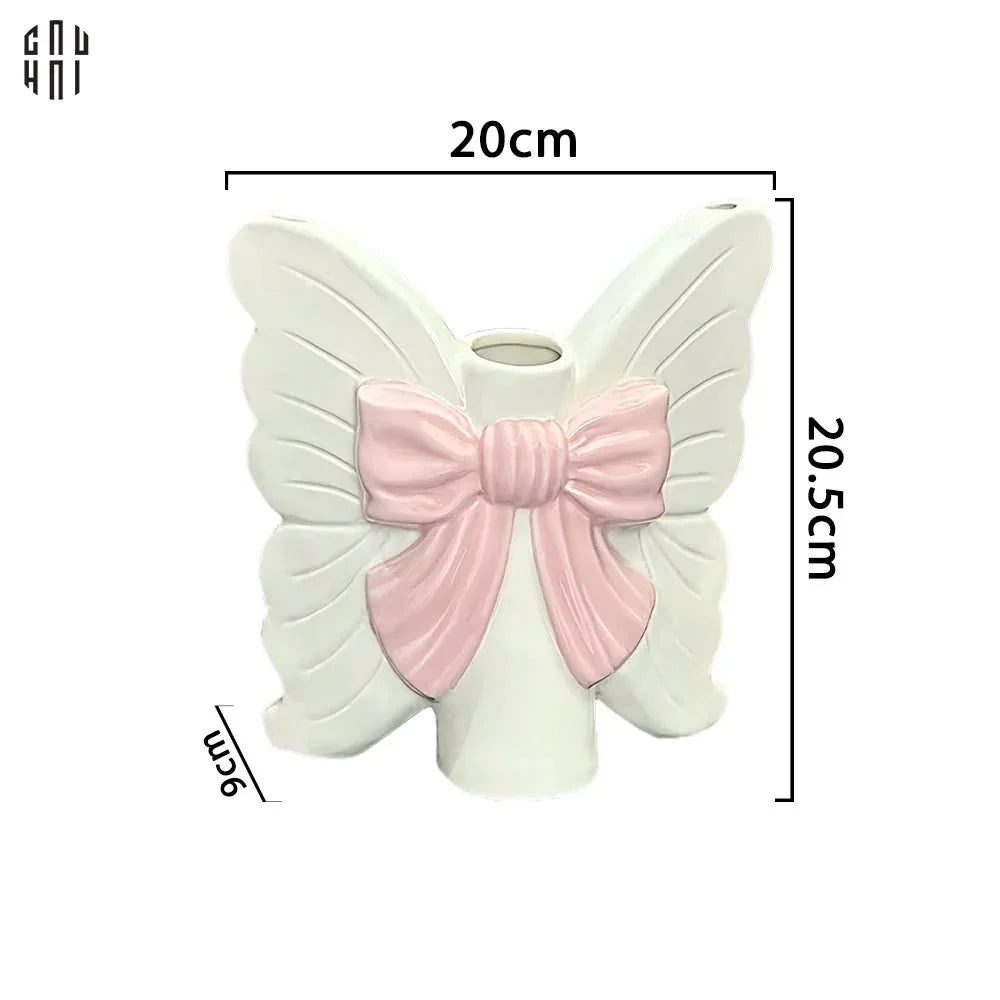 BÌNH HOA CERAMIC PINKY TIE SS25 - BLANC-CẬU HAI HOME DECOR