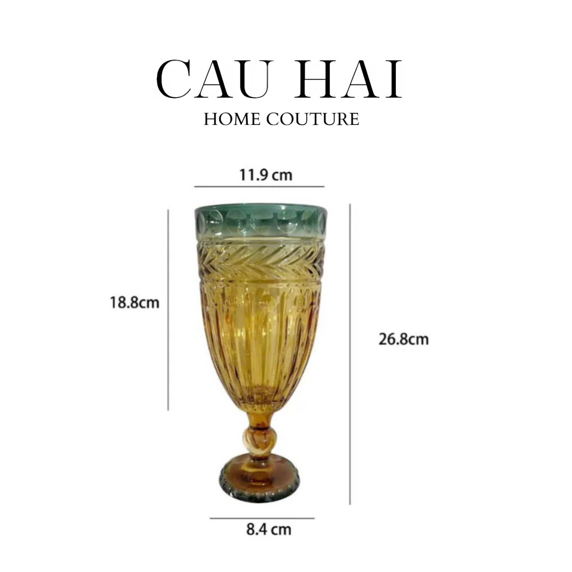 BÌNH HOA CRYSTAL AMBER VERDANT GOBLET-CẬU HAI HOME DECOR