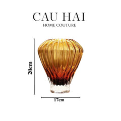 Bình Hoa Crystal Éclat Ambré H19-CẬU HAI HOME DECOR