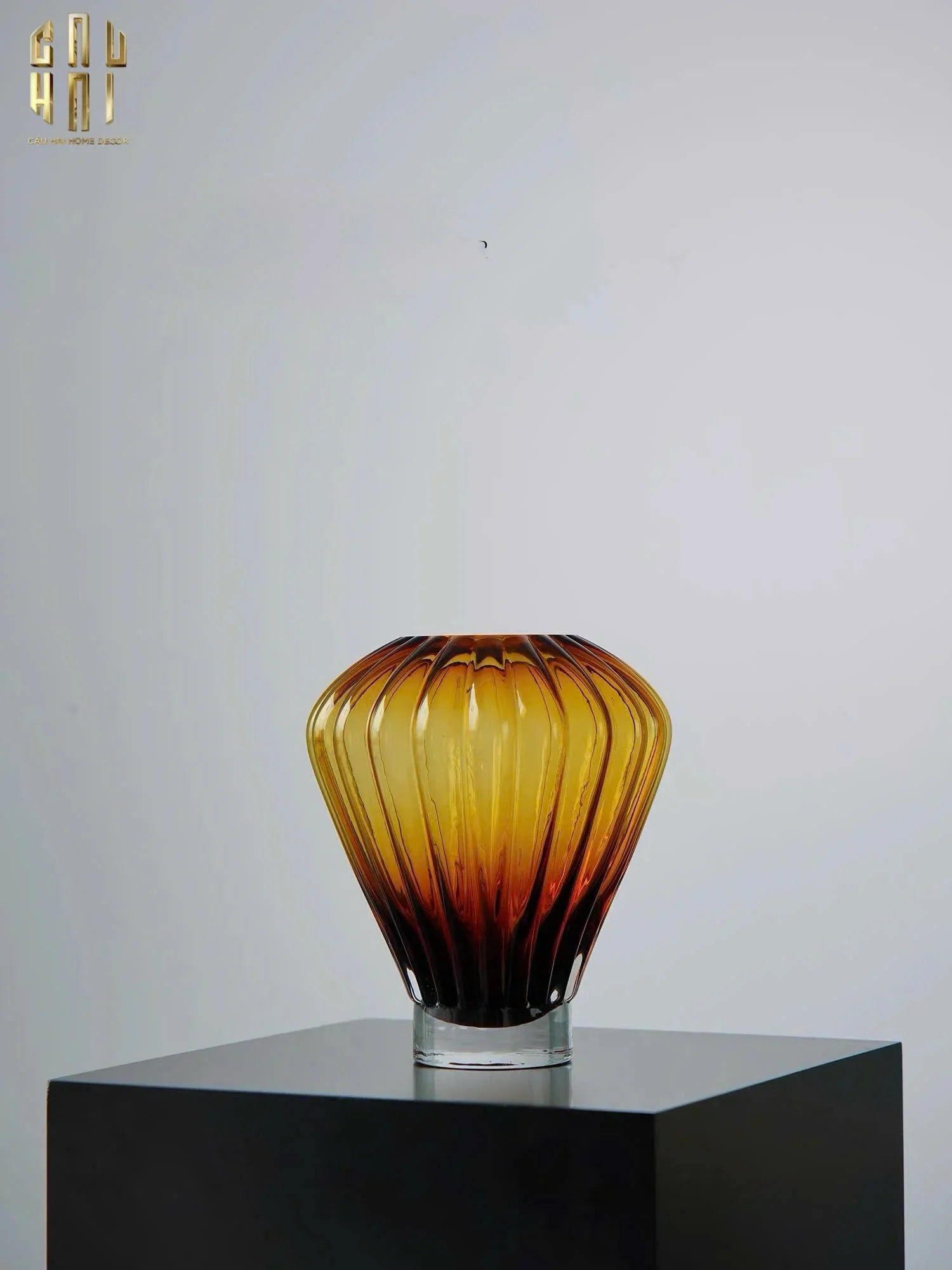 Bình Hoa Crystal Éclat Ambré H19-CẬU HAI HOME DECOR