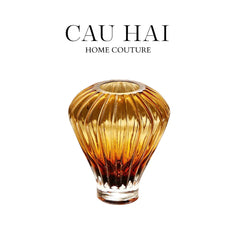 Bình Hoa Crystal Éclat Ambré H19-CẬU HAI HOME DECOR