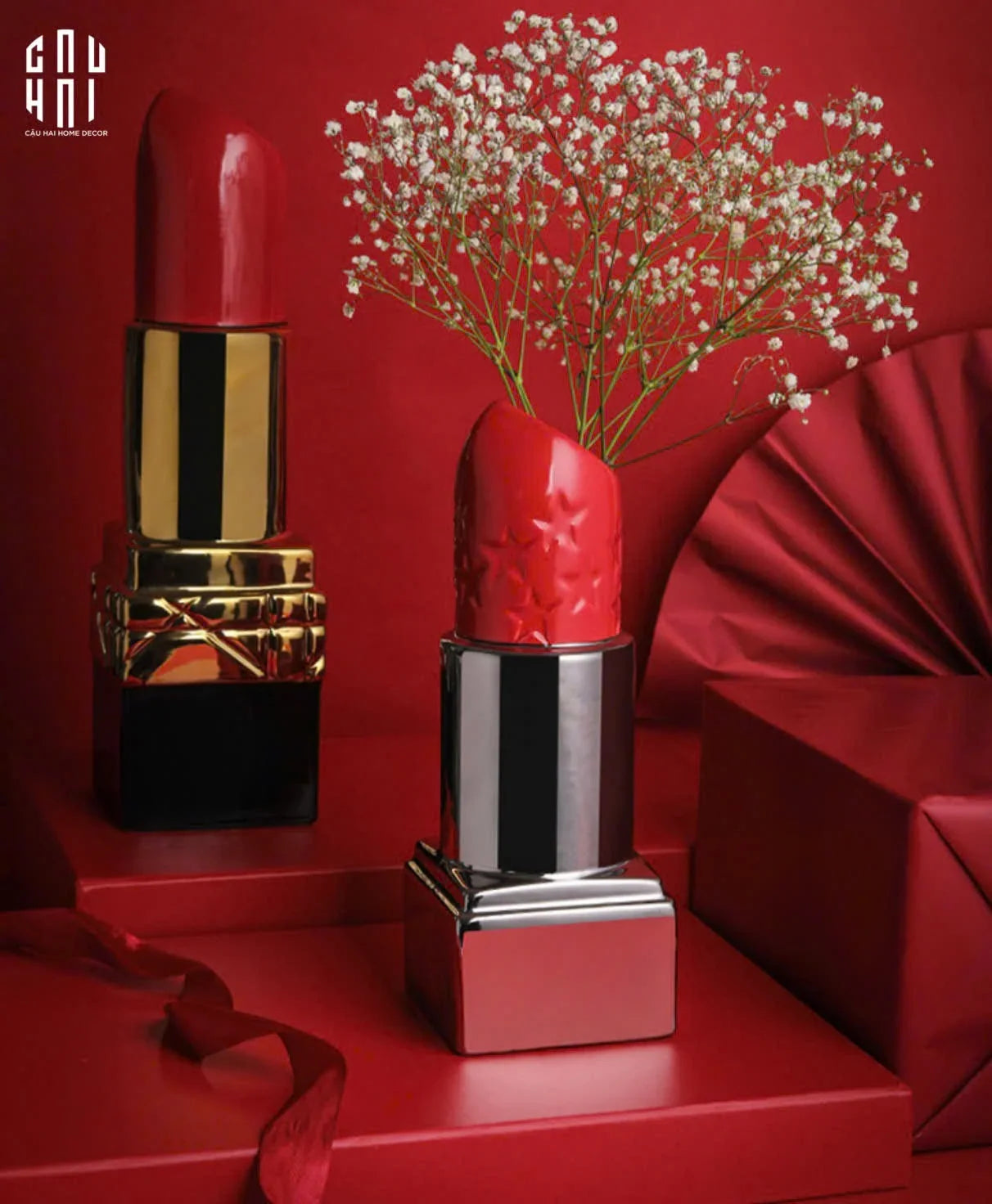 BÌNH HOA D.O PLATINUM ROUGE MATTE S36-CẬU HAI HOME DECOR