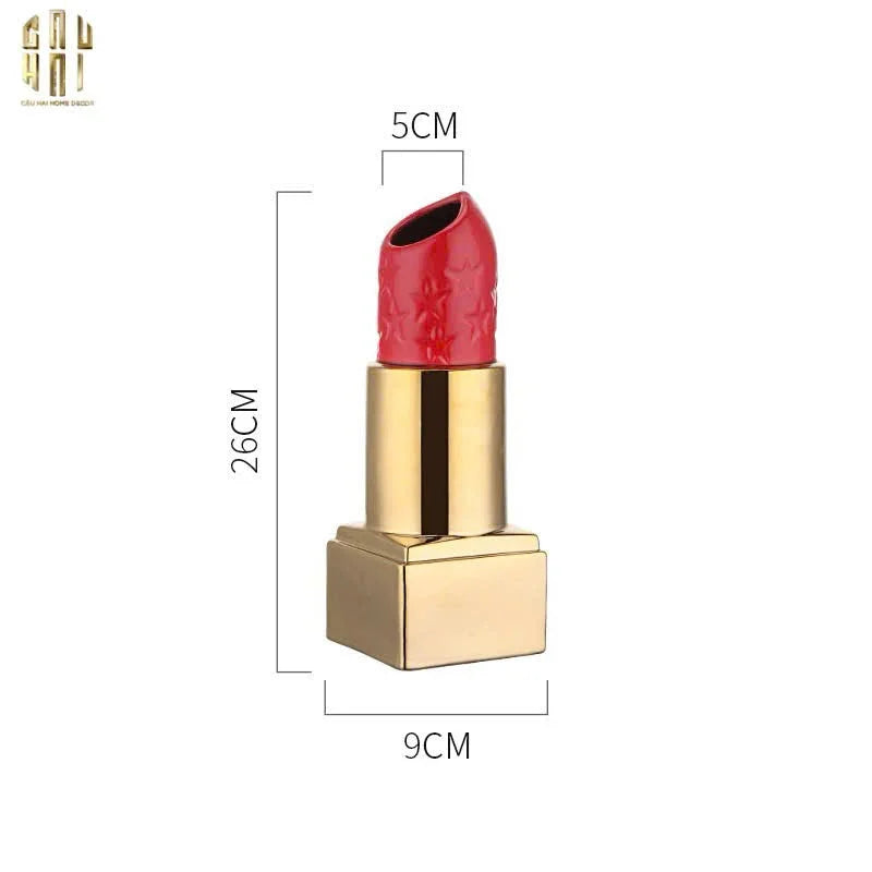 BÌNH HOA GOLD D.O ROUGE MATTE H26-CẬU HAI HOME DECOR