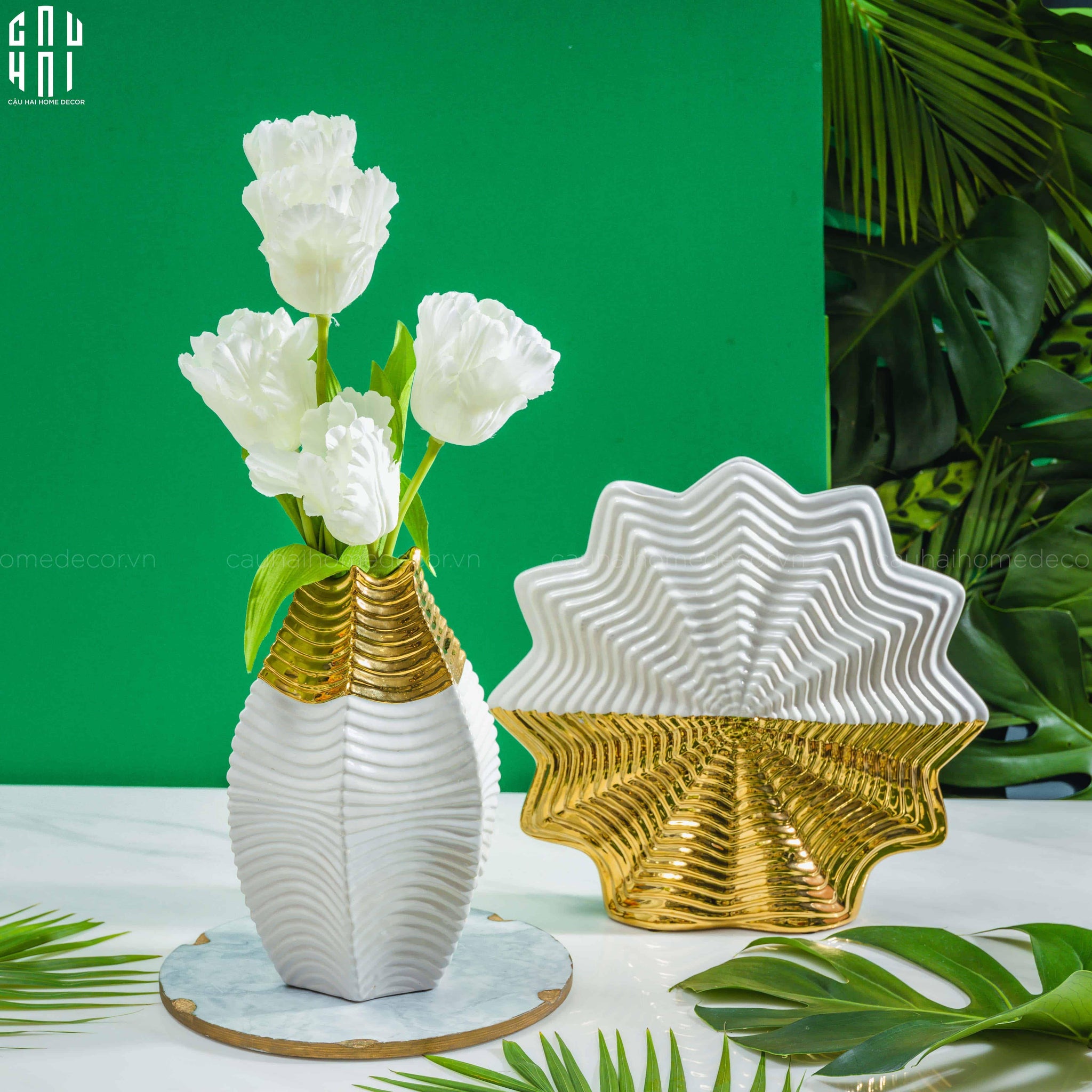 Bình Hoa Golden Bud-CẬU HAI HOME DECOR