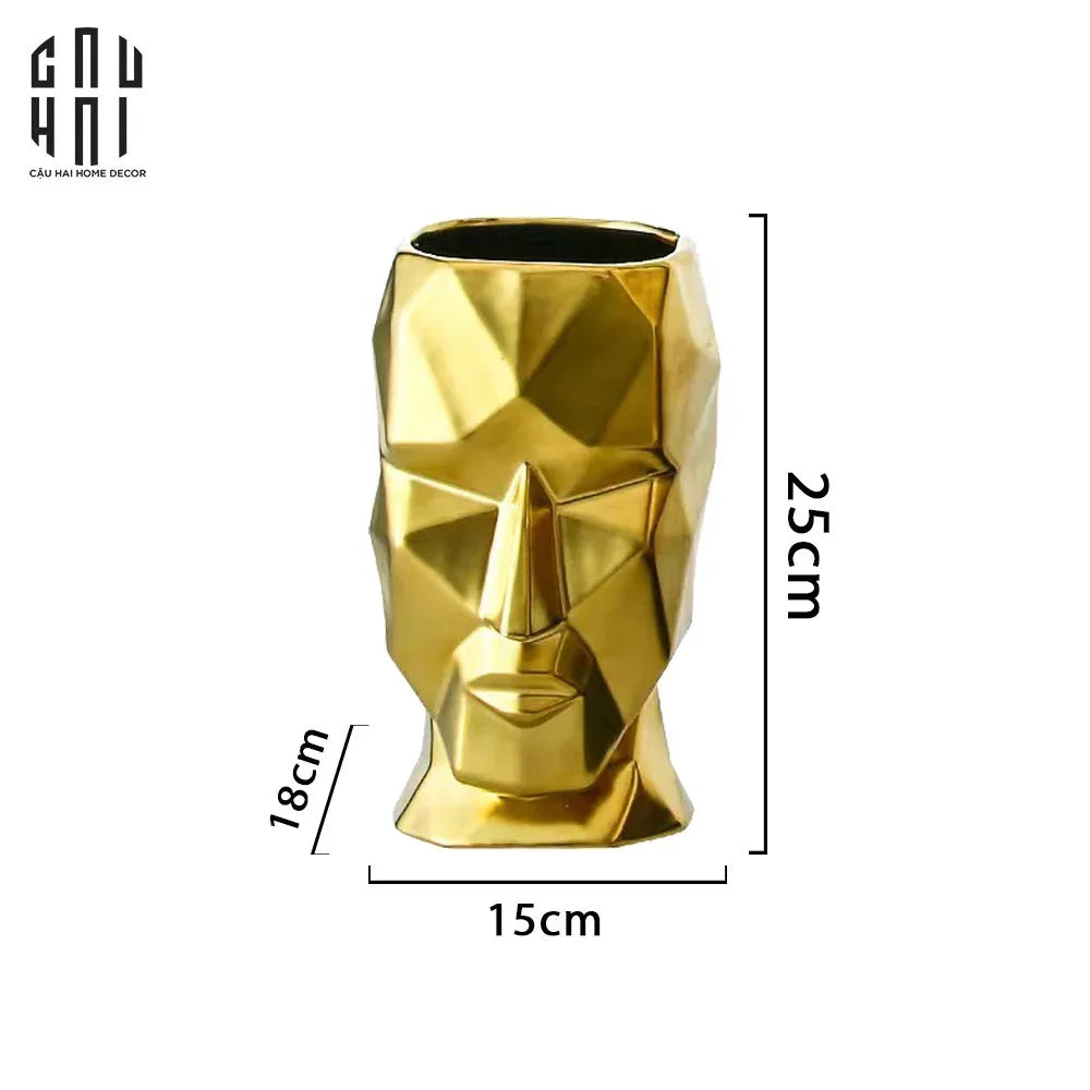 Bình Hoa Golden Moai-CẬU HAI HOME DECOR