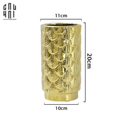 Bình Hoa Golden Scale 11x20-CẬU HAI HOME DECOR