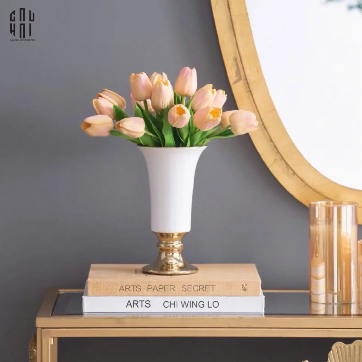 BÌNH HOA GỐM SỨ CẨM THẠCH VENICE SIZE 20-CẬU HAI HOME DECOR