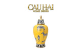 Bình Hoa Gốm Sứ Tráng Men Zebra Doré Lidded Vase H49-CẬU HAI HOME DECOR