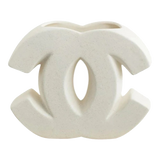 Bình Hoa Gốm Trắng Coco Blanche Iconique Couture Vase 15x18