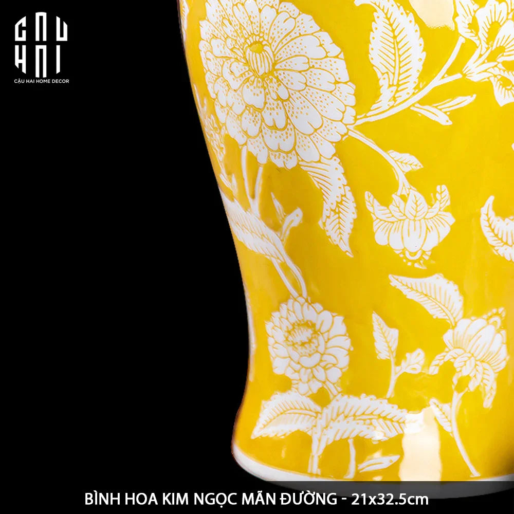 BÌNH HOA HOÀNG KIM SOLEIL ROYAL H33-CẬU HAI HOME DECOR