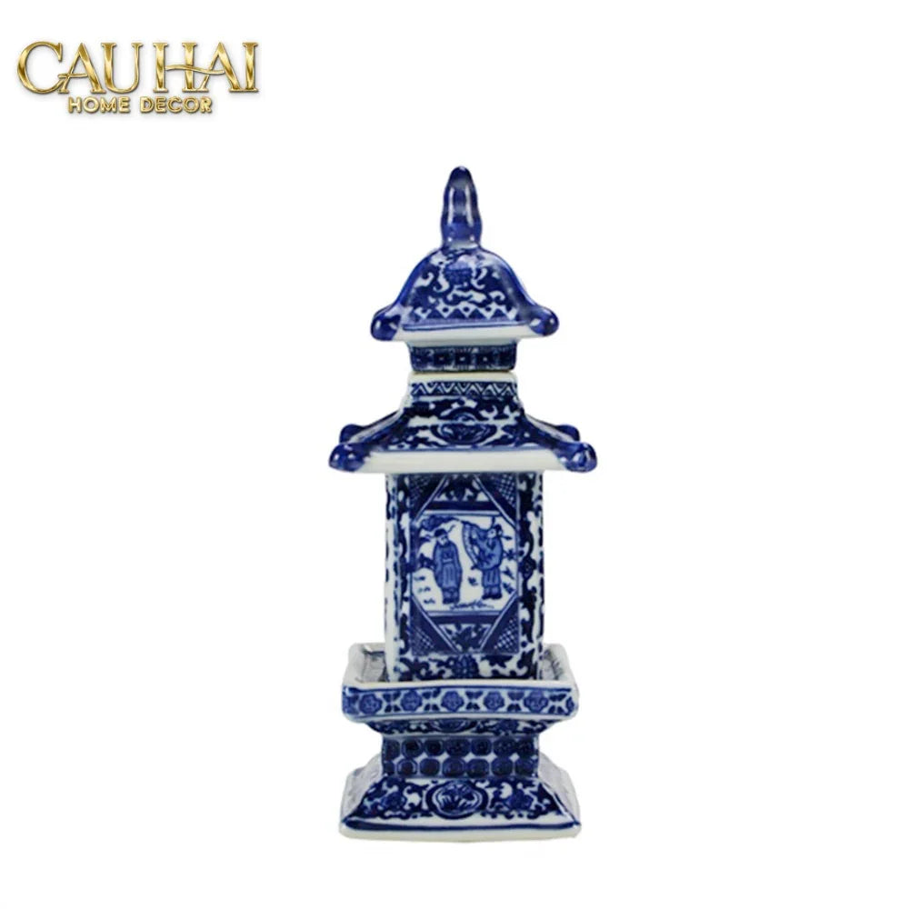 Bình Hoa Indochine Thanh Hoa Các Indigo Porcelain Vases 7.5x21-CẬU HAI HOME DECOR