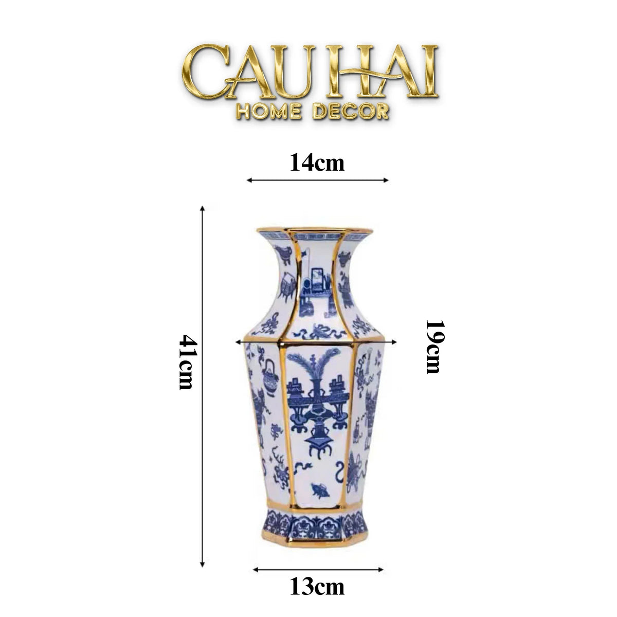 Bình Hoa Kim Tôn Lăng Trấn - Indochine Indigo Porcelain Vase H41-BÌNH HOA-CẬU HAI HOME DECOR