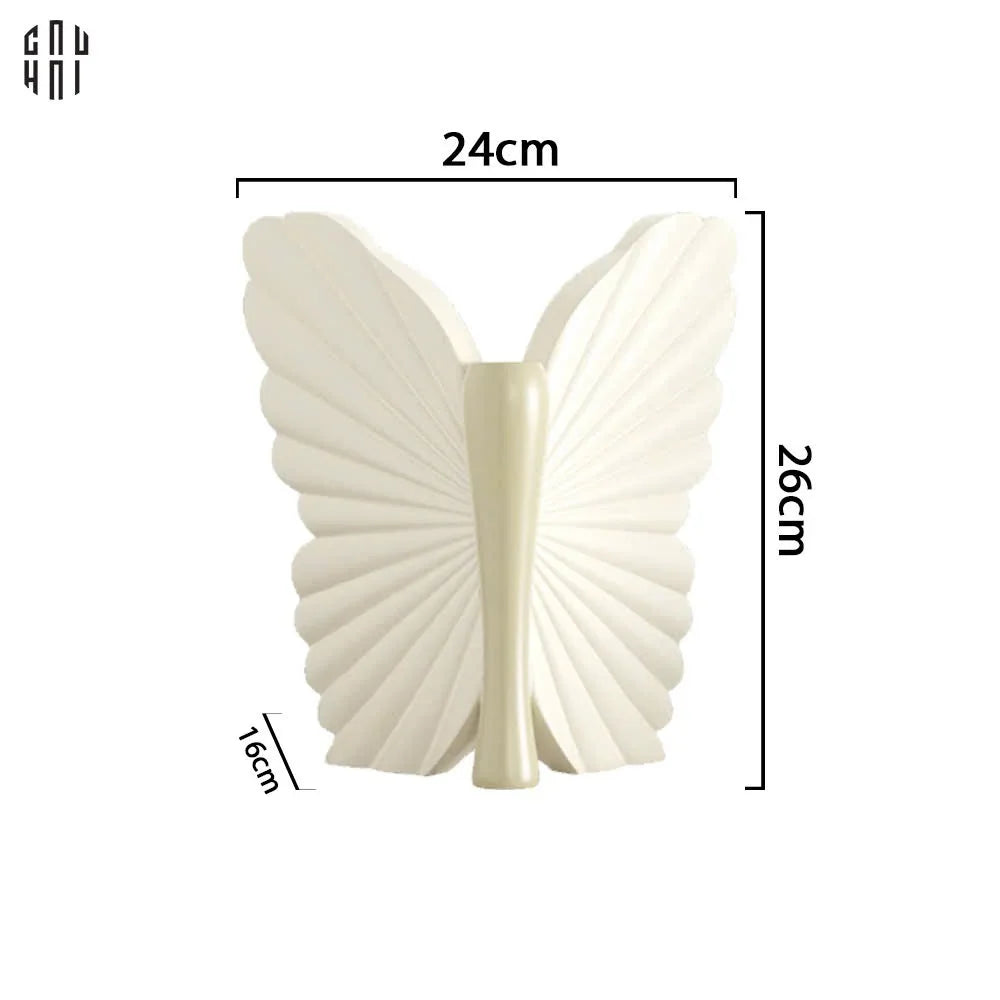 Bình Hoa Papillon Angel In Bloom - Beige H26x24x16-CẬU HAI HOME DECOR