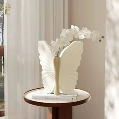 Bình Hoa Papillon Angel In Bloom - Beige H26x24x16-CẬU HAI HOME DECOR