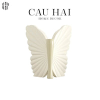 Bình Hoa Papillon Angel In Bloom - Beige H26x24x16-CẬU HAI HOME DECOR