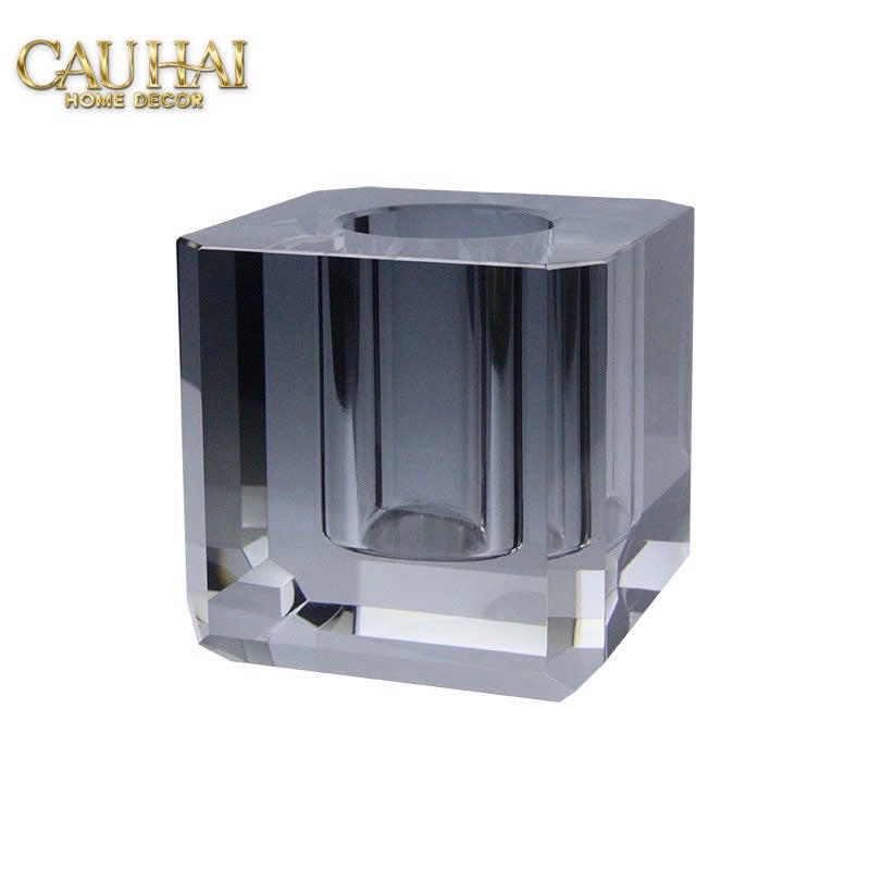 Bình Hoa Pha Lê Savoir Ambre – Modern Crystal Block - CẬU HAI HOME DECOR