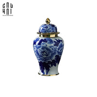 Bình Hoa Phù Dung Men Lam Size 39-CẬU HAI HOME DECOR