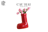 BÌNH HOA RED GLOSSY BOOT-CẬU HAI HOME DECOR