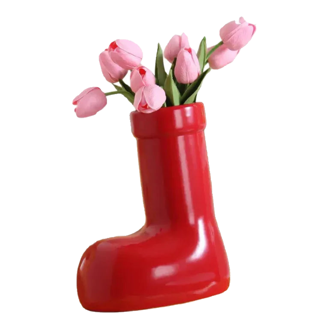Bình Hoa Rouge Glossy Bubble Boot Vase