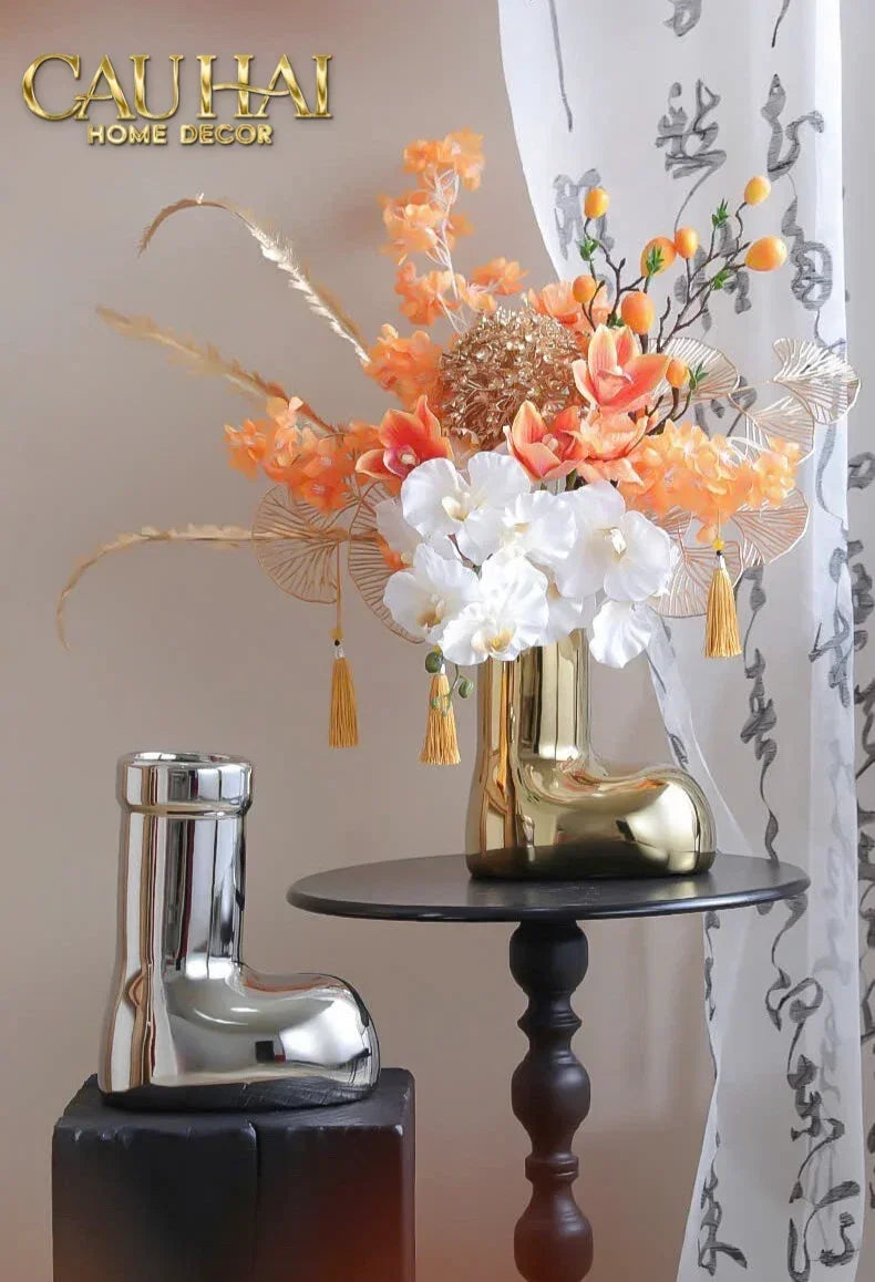 Bình Hoa Rouge Glossy Bubblr Boot Vase-CẬU HAI HOME DECOR