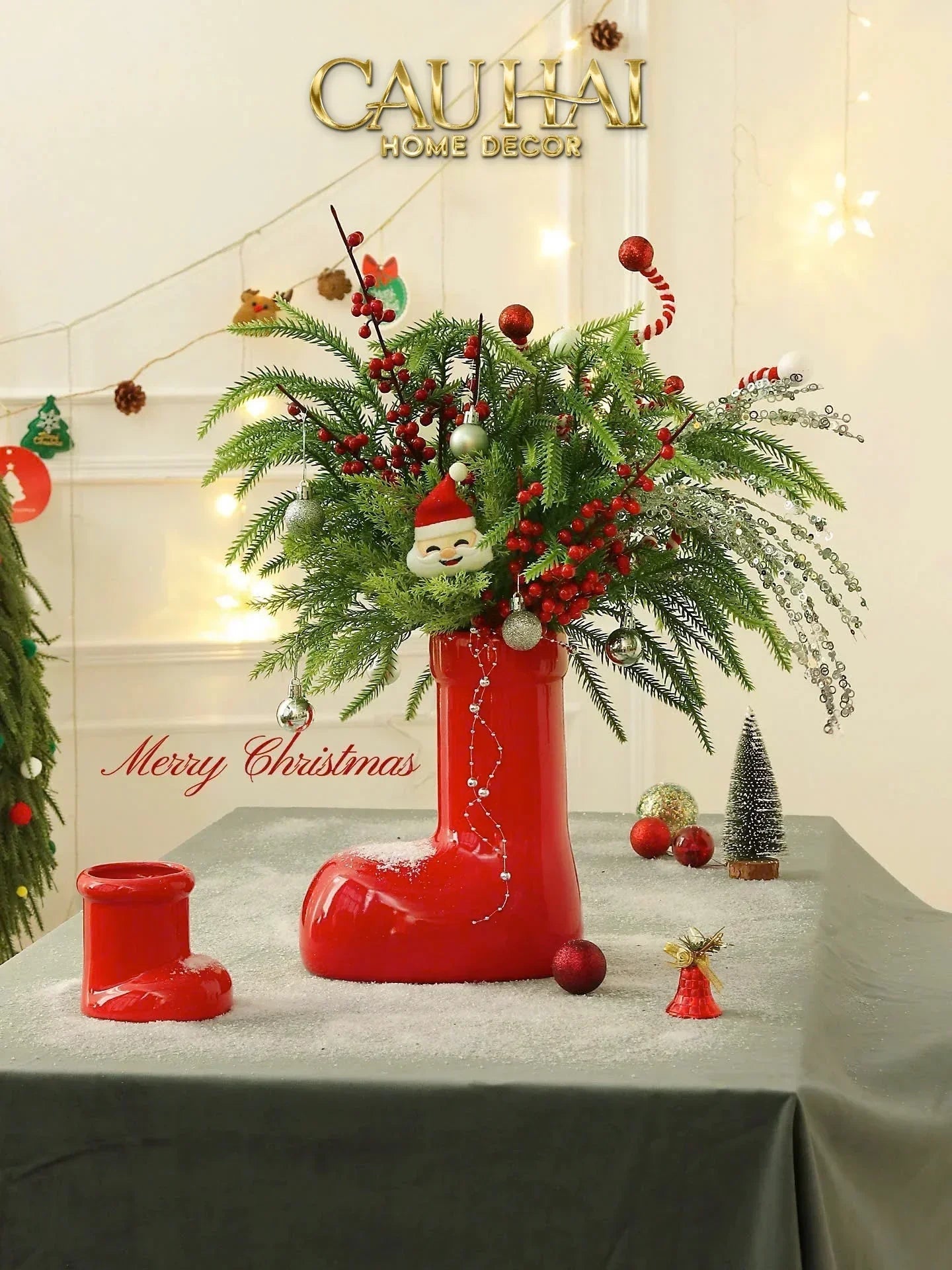 Bình Hoa Rouge Glossy Bubblr Boot Vase-CẬU HAI HOME DECOR
