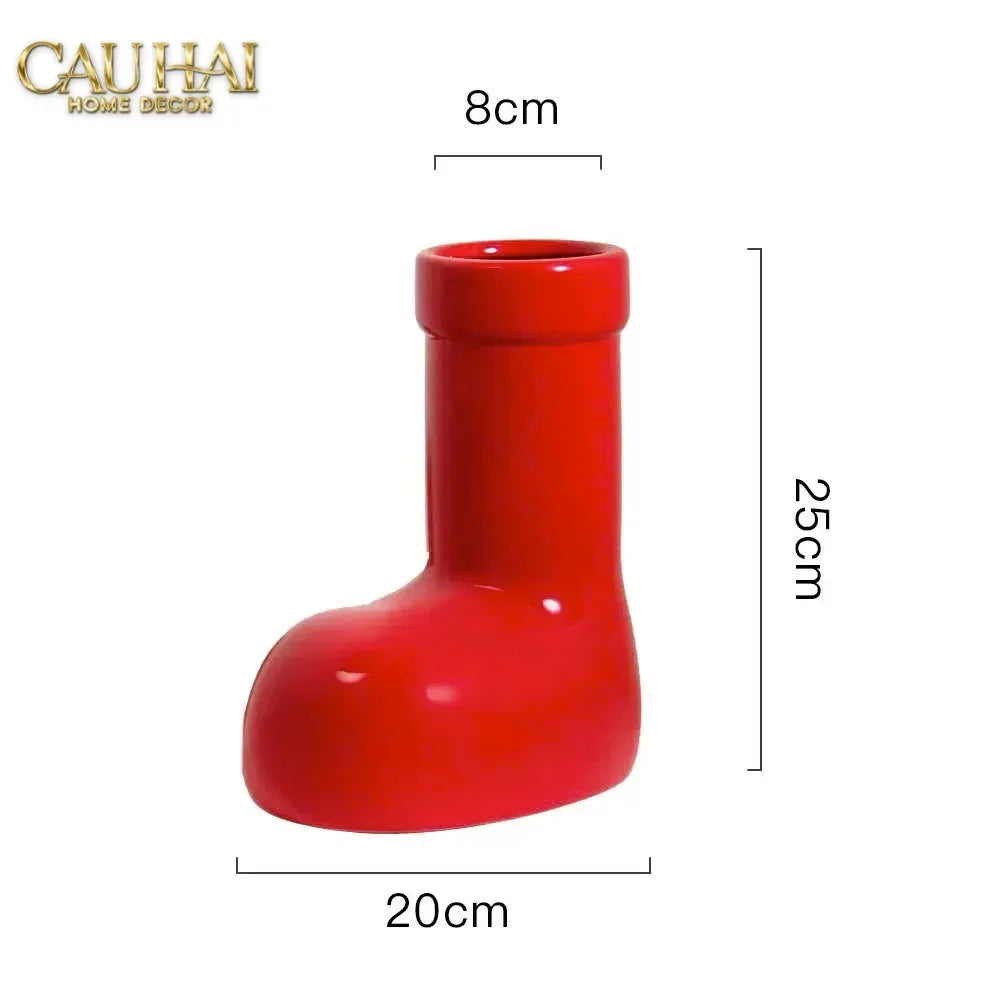 Bình Hoa Rouge Glossy Bubblr Boot Vase-CẬU HAI HOME DECOR