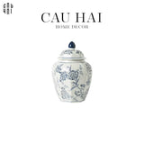 BÌNH HOA SỨ TRÁNG MEN INDOCHINE FLORA-CẬU HAI HOME DECOR