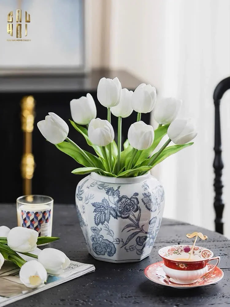 BÌNH HOA SỨ TRÁNG MEN INDOCHINE FLORA-CẬU HAI HOME DECOR