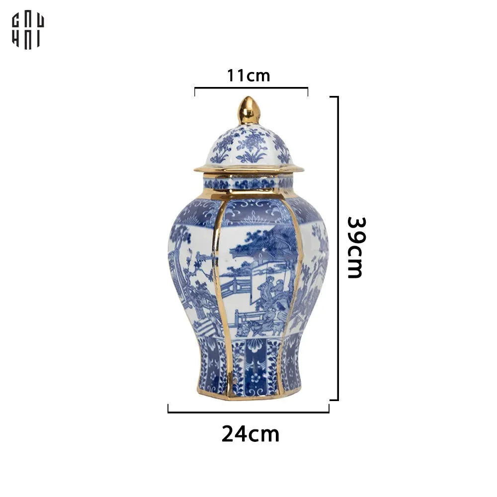 Bình Hoa Sứ Tráng Men Lam Thanh Anh-CẬU HAI HOME DECOR