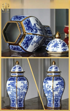 Bình Hoa Sứ Tráng Men Lam Thanh Anh-CẬU HAI HOME DECOR