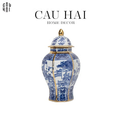 Bình Hoa Sứ Tráng Men Lam Thanh Anh-CẬU HAI HOME DECOR