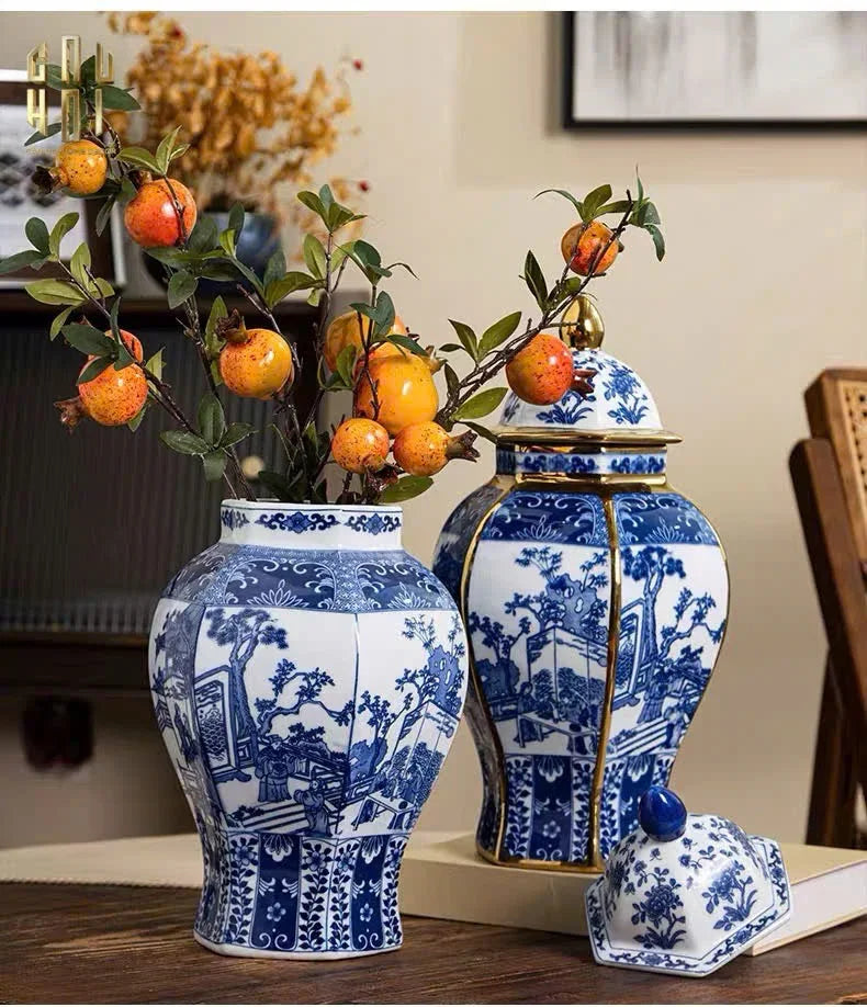 BÌNH HOA SỨ TRÁNG MEN LAM THANH ANH-CẬU HAI HOME DECOR